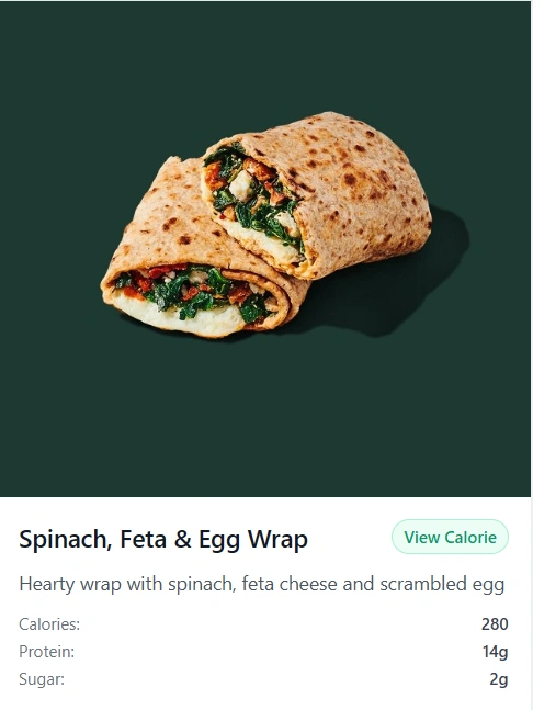 Spinach, Feta & Egg Wrap